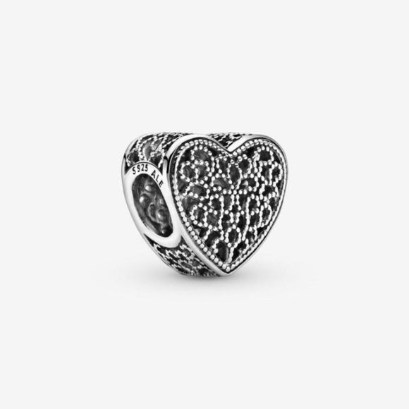 PANDORA Filigree & Beaded Heart Charm - Picture 2 of 3